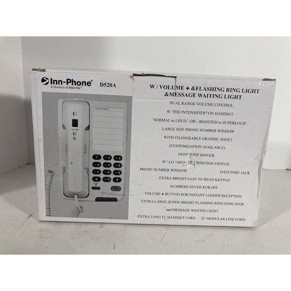 New Inn-Phone D520A W/Volume And Flashing Ring Light And Message Waiting Light - Picture 1 of 5